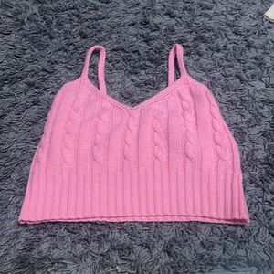 pink knit tank top